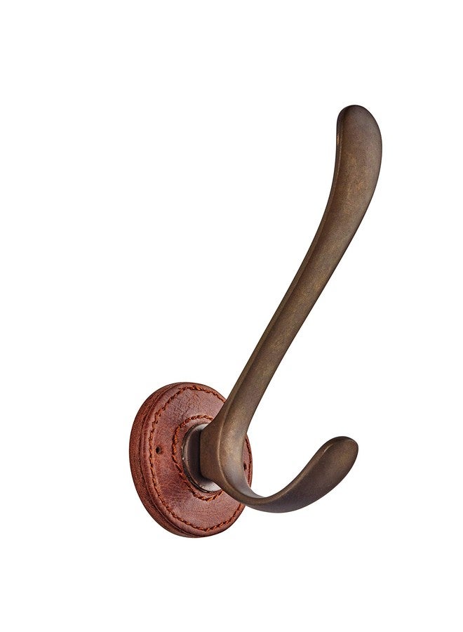 HOBKNOBS Antique Monza Leather Hook with Solid Brass Construction (Hand Stitched Italian Leather) 100mm. - Image 2